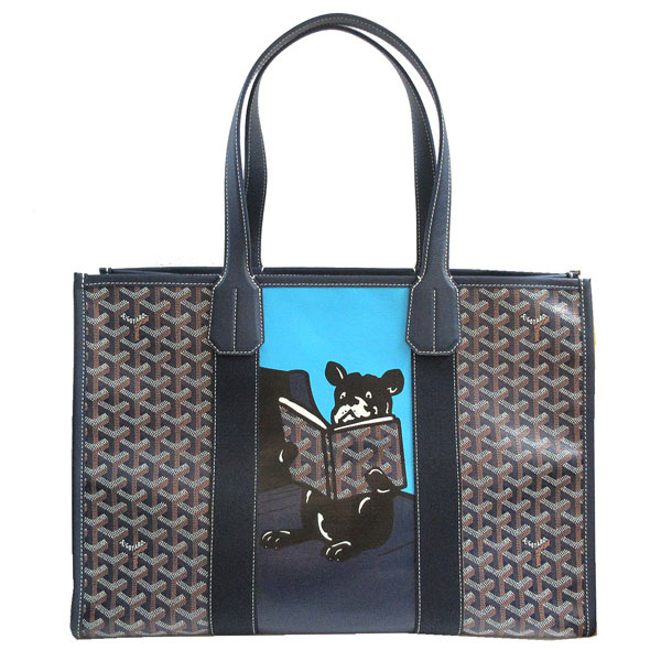 ≪新品≫正規品 GOYARD ゴヤール「Villette」フレンチブル ドッグ 犬 Dog マーカージュ トートバッグ ネイビー