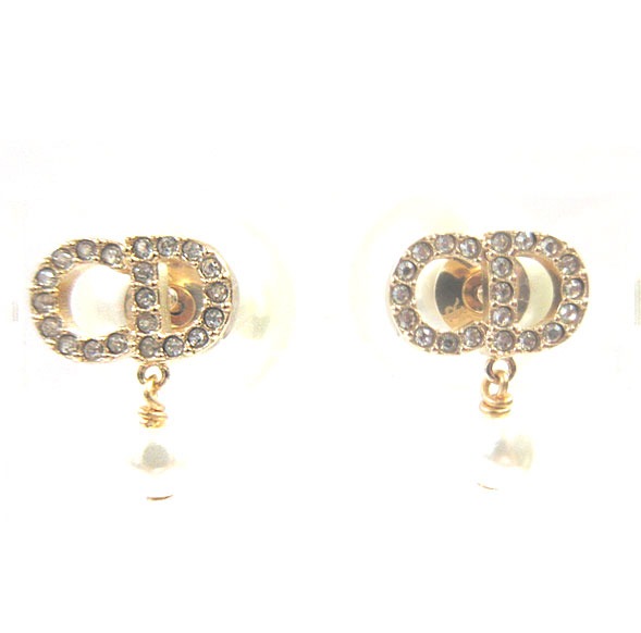 DIORクリスチャンディオールコスチュームジュエリーDIORTRIBALESピアスラインストーン