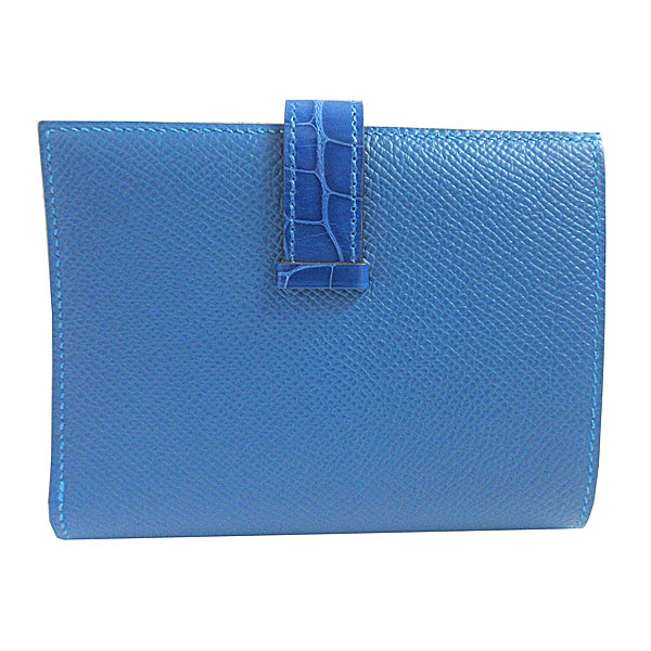 HERMES 美品 ベアン コンパクト エプソン ブルー C刻印 財布