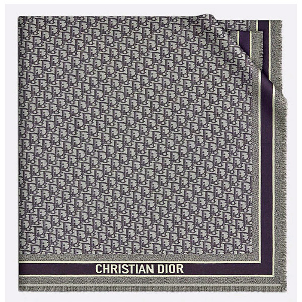 ≪ 新品 ≫ Dior ディオール オブリーク ショール ブルー ロゴ DIOR D 