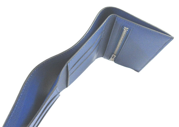 エルメス ベアンコンビネ ブルーサフィール×ブルーフランス ≪ 新品 ≫ HERMES エルメス ベアン コンビネ 三つ折り ミニ財布