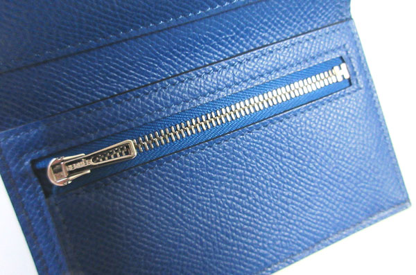 エルメス ベアンコンビネ ブルーサフィール×ブルーフランス ≪ 新品 ≫ HERMES エルメス ベアン コンビネ 三つ折り ミニ財布