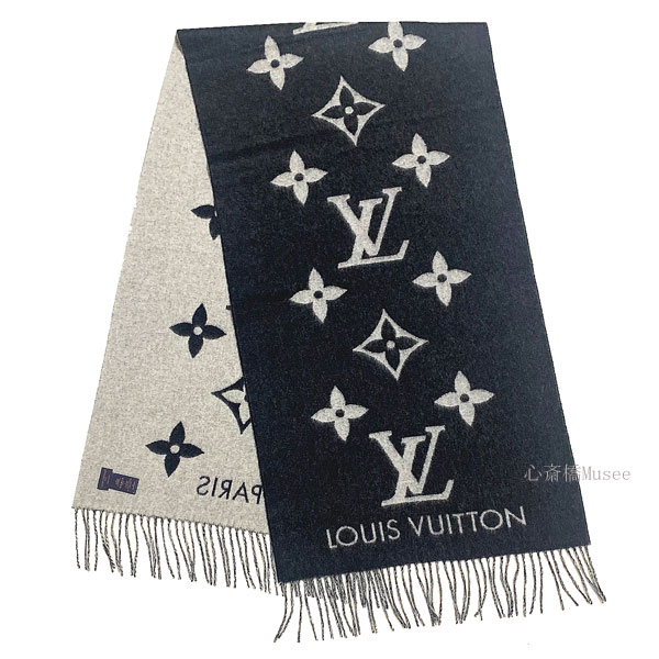 極美品 ルイヴィトン エシャルプレイキャビック スタッディー モノグラムマフラー LOUIS VUITTON マフラーエシャルプ・レイキャビック
