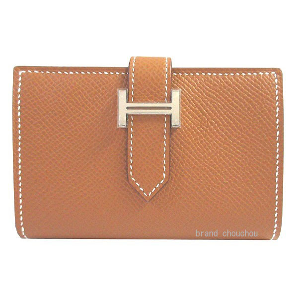 ≪ 新品 ≫ エルメス ベアン ミニ ゴールド シルバー金具 箱付き ラッピング ベアンミニ ミニ財布 カードケース コインケース Wallet Bearn Mini Gold Epson Silver Backle　Bland New