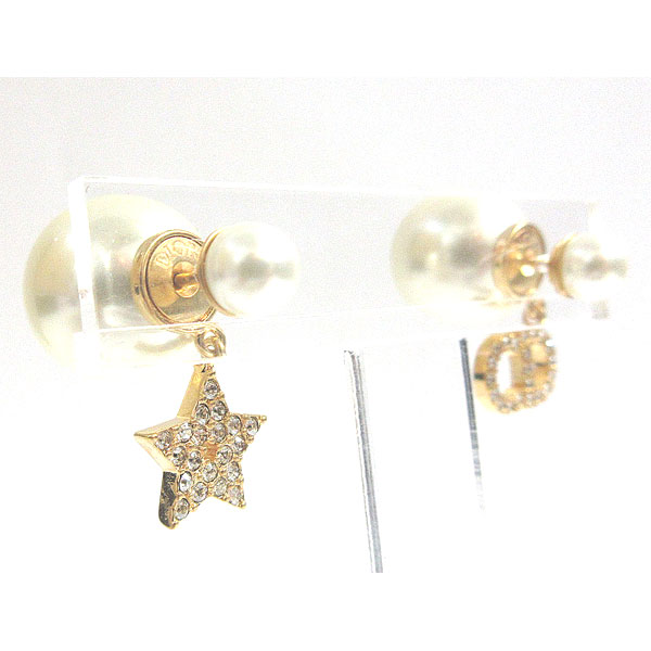 ボンショッパーラッピングDIORクリスチャンディオールコスチュームジュエリーGoldラインストーンクリスタル