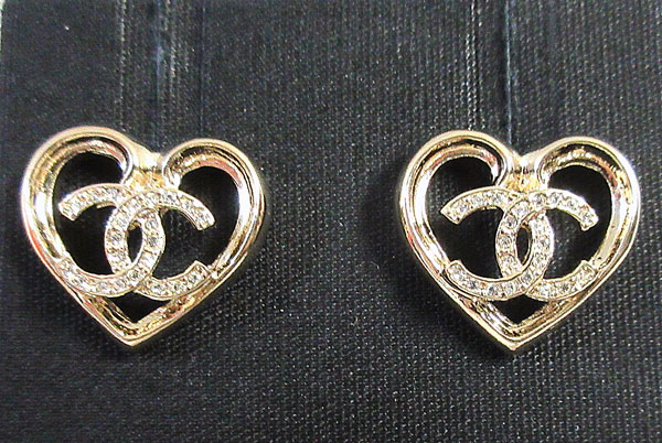 ≪新品≫CHANEL シャネル CCマーク ラインストーン ハート ピアス 