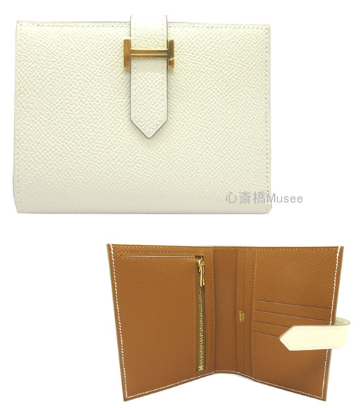 ≪ 新品 ≫ エルメス ベアン コンパクト エプソン ヴェルソ クレ ゴールド エプソン ゴールド金具 U刻印 箱付きラッピング Wallet Bearn Compact Verso Veau Epson Crair  Gold Gold Backle Hermes