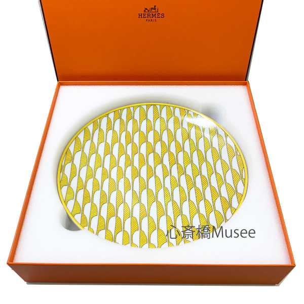 ≪ 新品 ≫ ソレイユ ドゥ エルメス シリーズ デザート プレート No1 21cm イエロー 箱 リボン ラッピング Soleil d