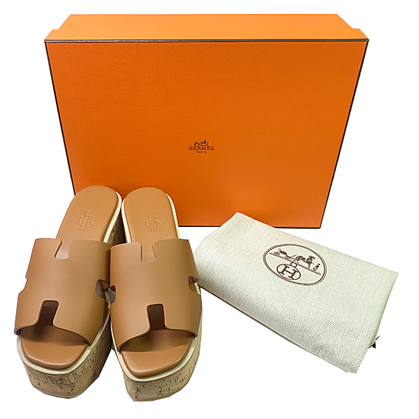 ≪ 新品 ≫ エルメス エズ 30 サンダル 37 レザー コルク