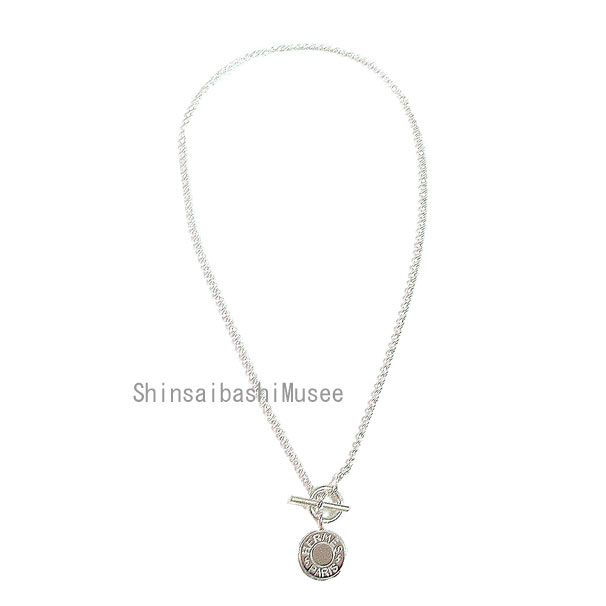 《 新品 》エルメス アミュレット エルメス　エクスリブリス ペンダント セリエ　ネックレス シルバー製 箱 リボン ラッピング　≪Brand new≫ HERMES Amulettes Hermes Ex-Libris Pendant Serie Necklace Silver Box Ribbon Wrapping  
