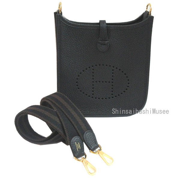 ≪ 新品 ≫ エルメス エヴリン ミニ 16 TPM ブラック 黒 ゴールド金具 トリヨン ショルダーバッグ ≪Brand new≫ Hermes Evelyn 16 Amazone Bag Black Shoulder strap Gold Hardware Taurillon Leather Wrapping 