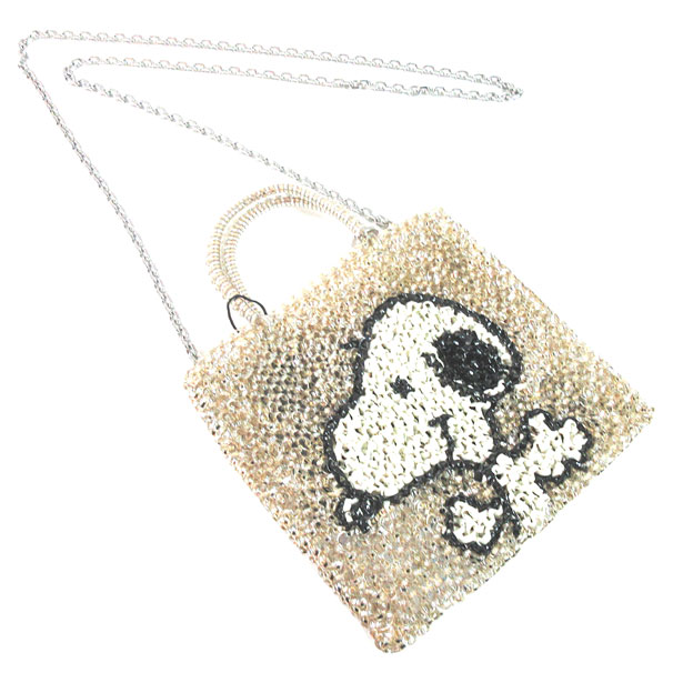 ANTEPRIMA×SNOOPY スクエア スモール ✴︎シルバーゴールド✴︎ ≪ 新品 ≫アンテプリマ ANTEPRIMA×PEANUTS コラボ「スヌーピー