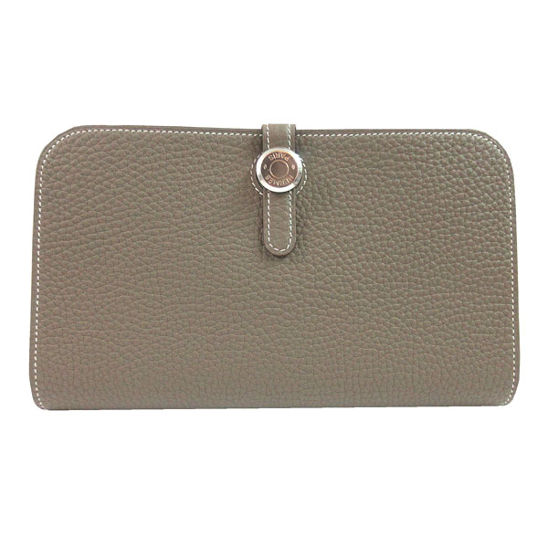【美品】エルメス　ドゴンGM ケース　ポーチ　エトゥープ 新品 》HERMES エルメス ドゴン デュオ GM トゴ エトゥープ シルバー
