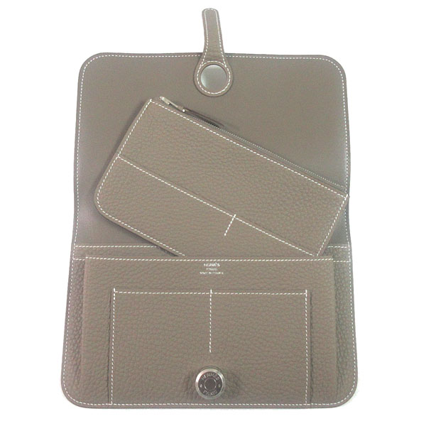 新品 》HERMES エルメス ドゴン デュオ GM トゴ エトゥープ シルバー