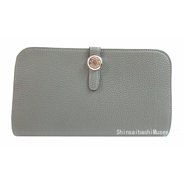 ≪新品≫エルメスドゴンGMトゴピンクシルバー金具箱リボン付ラッピングWalletDogonGMPINK
