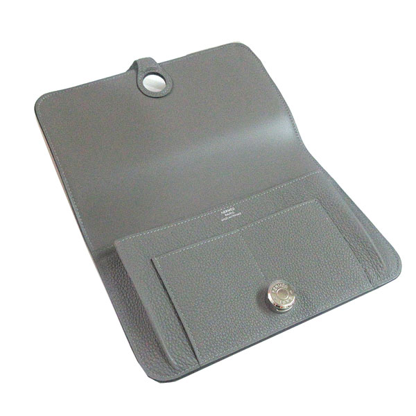 ≪新品≫エルメスドゴンGMトゴピンクシルバー金具箱リボン付ラッピングWalletDogonGMPINK