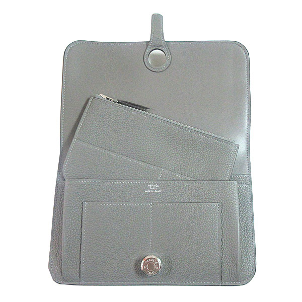 ≪新品≫エルメスドゴンGMトゴピンクシルバー金具箱リボン付ラッピングWalletDogonGMPINK