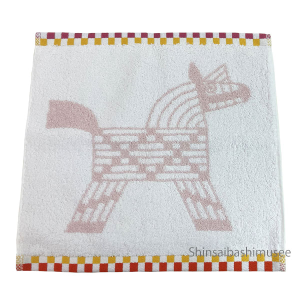 《 新品 》 エルメス ハンドタオル カレ・タオル 《アニモー・ナッテ》 ピンク / イエロー 馬 ショッパー付き 《Brand New》 HERMES washcloth 《 Animaux Nattes 》 rose / jaune Wrapping Shopper