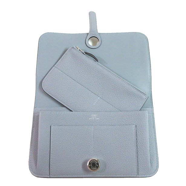 ≪新品≫エルメスドゴンGMトゴピンクシルバー金具箱リボン付ラッピングWalletDogonGMPINK