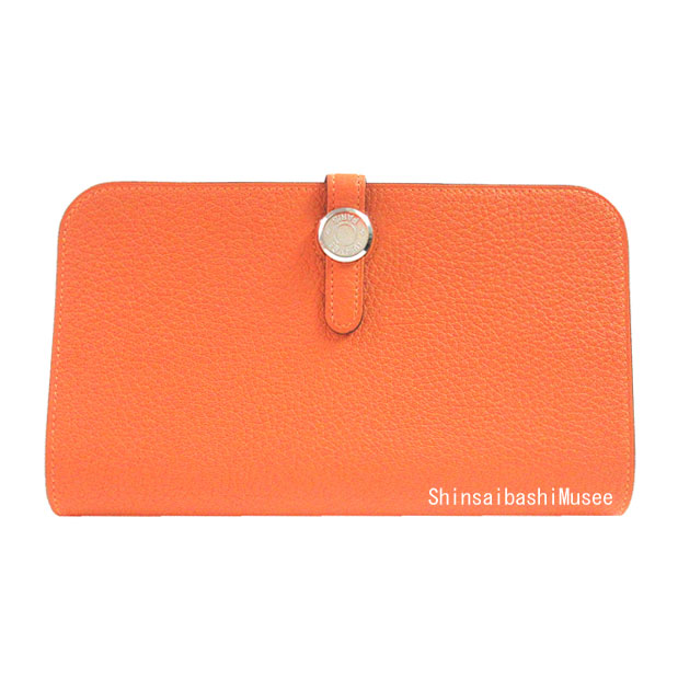 ≪新品≫エルメスドゴンGMトゴピンクシルバー金具箱リボン付ラッピングWalletDogonGMPINK