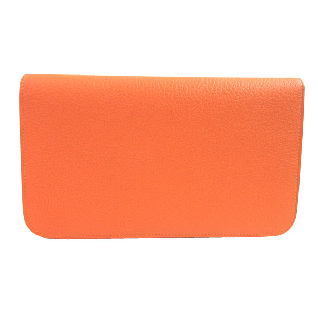 ≪新品≫エルメスドゴンGMトゴピンクシルバー金具箱リボン付ラッピングWalletDogonGMPINK