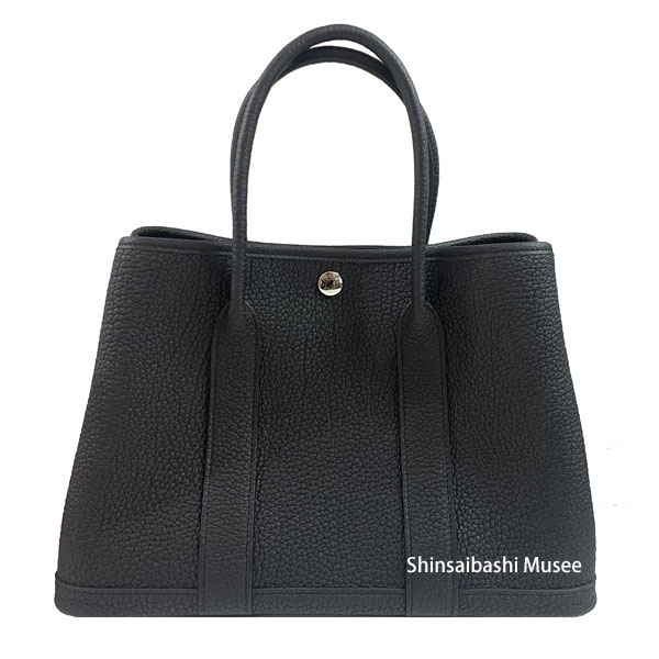 ≪Brand new≫ HERMES Garden Party 30 TPM Negonda leather Noir Black All Leather Box Ribbon Tote Bag G stamp ≪ 新品 ≫ HERMES エルメス ガーデンパーティー 30 TPM ネゴンダ オールレザー 型押し 黒 ブラック G刻印