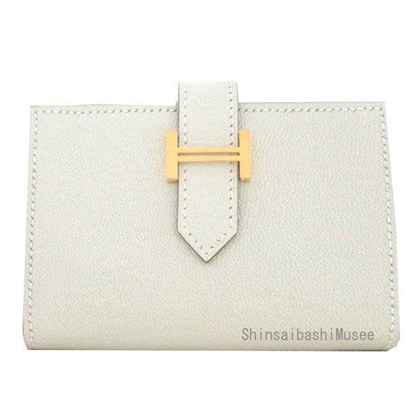 ≪ 新品 ≫ エルメス ベアン ミニ マッシュルーム ゴールド金具 シェーブル 箱 リボン ラッピング ミニ 財布 カードケース≪Brand new≫ HERMES Bearn Mini Mushroom Gold Hardware Chevre myzore  Box Ribbon Wrapping Mini Wallet Card Case
