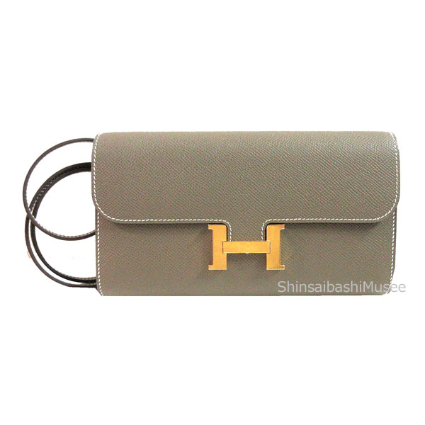 ≪ 新品 ≫ エルメス コンスタンス ロング トゥーゴー エトゥープ ゴールド金具 G刻印 ショルダーバッグ 2WAY ポシェット 長財布≪Brand new≫ Hermes Constance Long To Go Etoupe gold hardware shoulder bag 2way pouch wallet G Stamp Box Ribbon Wrapping