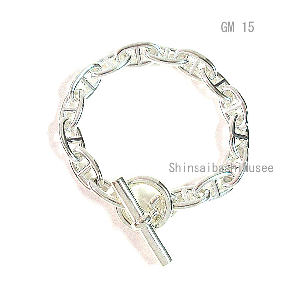 ≪Brand new≫ HERMES Chaine d'ancre bracelet GM 15 links Silver SV925 Box Ribbon Wrapping 《 新品 》 エルメス シェーヌダンクル GM 15コマ シルバー製 シルバー チェーン ブレスレット バングル 箱 リボン ラッピング 
