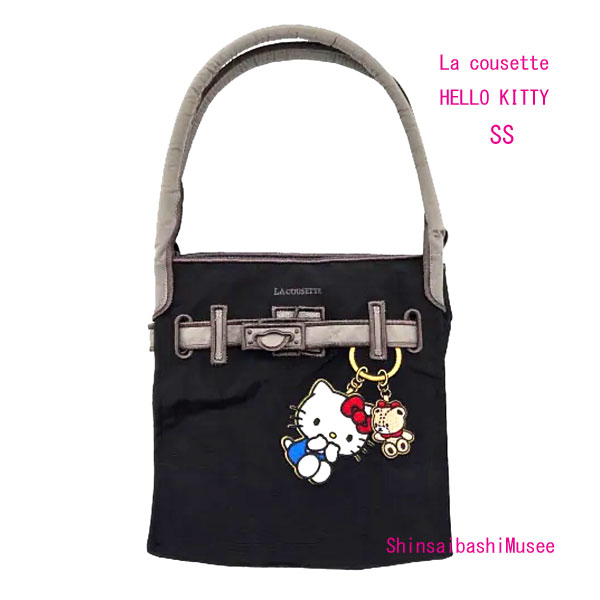 ≪ 新品 ≫ LA COUSETTE ラクゼット ハローキティ キーリング デザイン ニュークラシックエコバッグ SS ブラック 黒 トートバッグ　≪Brand new≫ LA COUSETTE HELLO KITTY KEY RING / New Classical Eco Bag SS BLACK