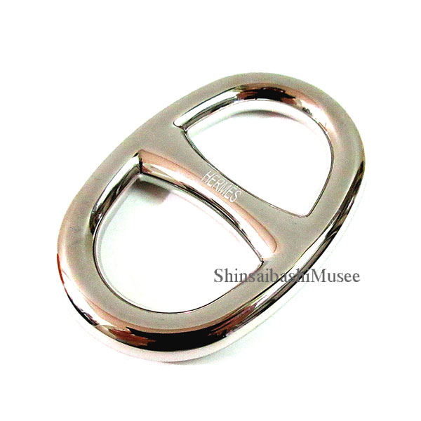 《 新品 》エルメス スカーフリング 90 シェーヌダンクル シルバー メタル アンカーチェーン 箱 リボン [BrandNew] Hermes Scarf Ring 90 Chaine d'Ancre Silver Metal Anchor Chain Box Ribbon