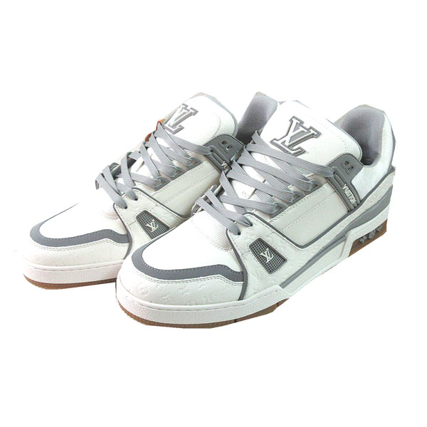 ≪新品≫エルメスバウンシングスニーカーオールレザーローカットホワイト白ブラック黒42.5サイズ27.5cmメンズシューズ箱リボン