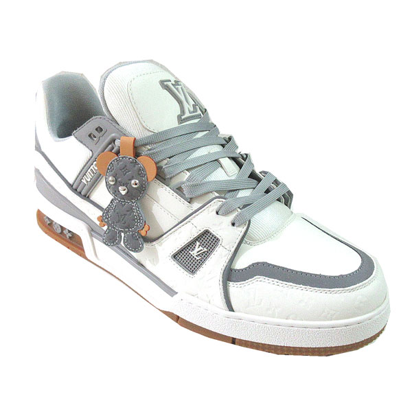 ≪新品≫エルメスバウンシングスニーカーオールレザーローカットホワイト白ブラック黒42.5サイズ27.5cmメンズシューズ箱リボン