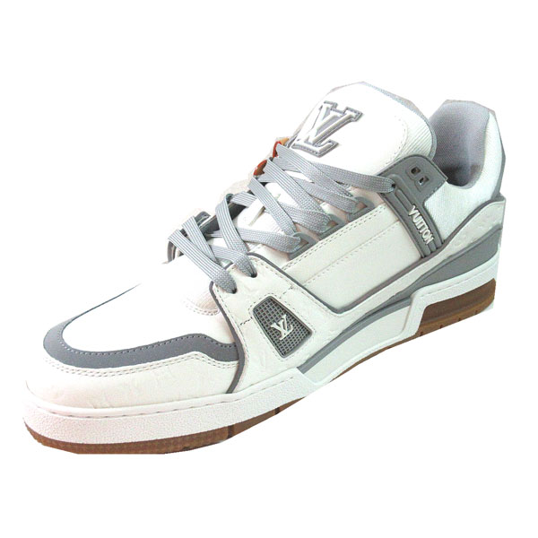 ≪新品≫エルメスバウンシングスニーカーオールレザーローカットホワイト白ブラック黒42.5サイズ27.5cmメンズシューズ箱リボン
