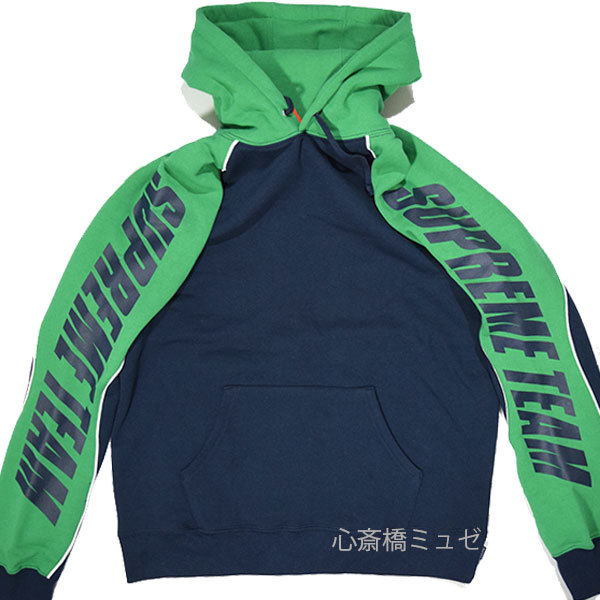 [新品]17FWSUPREMEGTHOODEDSWEATSHIRTSMサイズNAVYネイビーグリーンパーカーフーディ