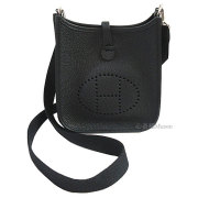 ≪Brand new≫ Hermes Evelyn 16 Amazone Bag Black Silver Hardware Taurillon Clemence Leather Box Ribbon Wrapping ≪新品≫ エルメス エヴリン 16 Mini TPM アマゾン 黒 ブラック シルバー金具 トリヨン ショルダーバッグ  エブリン