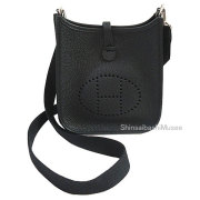 ≪Brand new≫ Hermes Evelyn 16 Amazone Bag Black Silver Hardware Taurillon Clemence Leather Box Ribbon Wrapping ≪新品≫ エルメス エヴリン 16 Mini TPM アマゾン 黒 ブラック シルバー金具 トリヨン ショルダーバッグ  エブリン