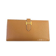  ≪ 新品 ≫ HERMES　エルメス　ベアンスフレ エプソン ゴールド ゴールド金具 箱 リボン ラッピング B刻印≪Brand new≫ HERMES Bearn Souffle Gold Gold Backle Epsom Box Ribbon Wrapping Long Wallet