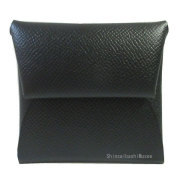 ≪新品≫エルメス バスティア ノワール 黒 シルバー金具 エプソン コインケース 財布[BrandNew] Hermes Bastia Noir Black Silver Hardware Epson Coin Case Wallet
