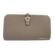 ≪新品≫エルメスドゴンGMトゴピンクシルバー金具箱リボン付ラッピングWalletDogonGMPINK