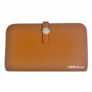 ≪新品≫エルメスドゴンGMトゴピンクシルバー金具箱リボン付ラッピングWalletDogonGMPINK