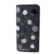 ≪ 新品 ≫ ルイヴィトン 草間彌生 コラボ LV × YK ポルトフォイユブラザ M81932 LOUIS VUITTON YAYOI KUSAMA BRAZA WALETTE Black ヴィトン エクスリブリス メンズ ドット 長財布 箱 ラッピング