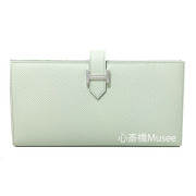 ≪ 新品 ≫ HERMES　エルメス　ベアンスフレ エプソン ヴェールフィズ シルバー金具 箱 リボン ラッピング 黄緑 ベアン U刻印 HERMES Bearn Souffle Epson　Vert Fiz Silver Backle green
