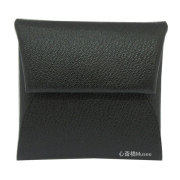 ≪新品≫エルメス バスティア ノワール 黒 シルバー金具 シェーブル コインケース 財布 HERMES BASTIA CHEVRE NOIR 箱 リボン ラッピング ブラック