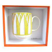 ≪ 新品 ≫ HERMES エルメス ソレイユ ドゥ エルメス シリーズ マグカップ 300ml  No.２  イエロー ホワイト HERMES Magu Soleil d’Herms mug n°2 Yello 箱 リボン ショッパー ラッピング