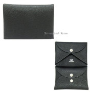 ≪新品≫エルメス カードケース カルヴィデュオ ノワール 黒 ブラック シェーブル コインケース 名刺入れ HERMES 箱 リボン ラッピング