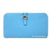 ≪新品≫エルメスドゴンGMトゴピンクシルバー金具箱リボン付ラッピングWalletDogonGMPINK