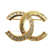 ≪ 新品 ≫ CHANEL シャネル ブローチ アクセサリー CCマーク ラインストーン ロゴ ゴールド AB0023 B16170 NW438 ココマーク 箱 リボン ラッピング ≪BrandNew≫Chanel Brooch Accessory CC Mark Rhinestone Logo Gold Coco Mark Box Ribbon Wrapping