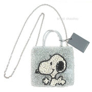 ≪ 新品 ≫アンテプリマ ANTEPRIMA×PEANUTS コラボ「スヌーピー コレクション 」スクエア スモール シルバー ARGENTO チェーン ショルダー ハンド ワイヤーバッグ ≪ Brand new ≫ ANTEPRIMA "Snoopy Collection" Square Small Silver Shoulder Hand Wire Bag