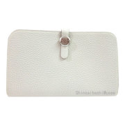 ≪新品≫エルメスドゴンGMトゴピンクシルバー金具箱リボン付ラッピングWalletDogonGMPINK